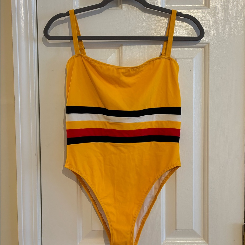 Solid and striped x Redone denim swimsuit